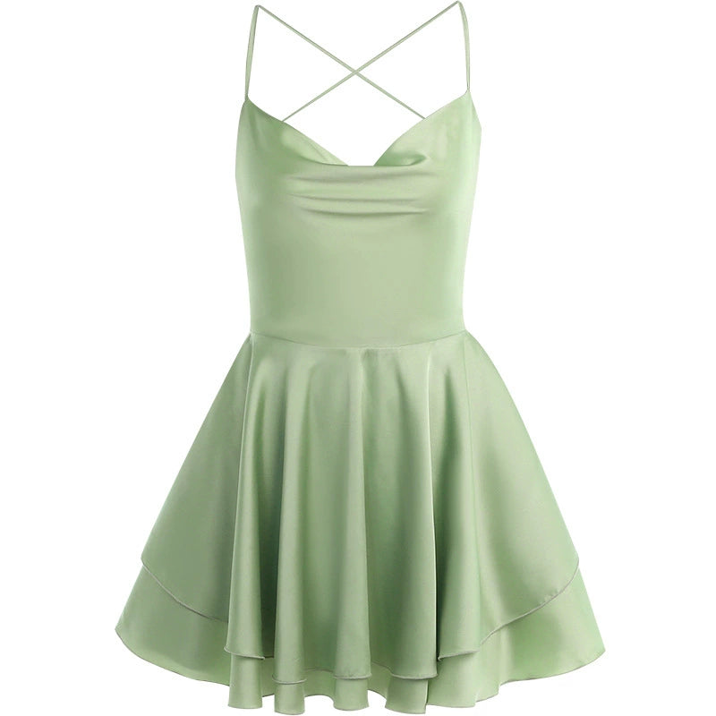 Graceful Satin Strap Dress