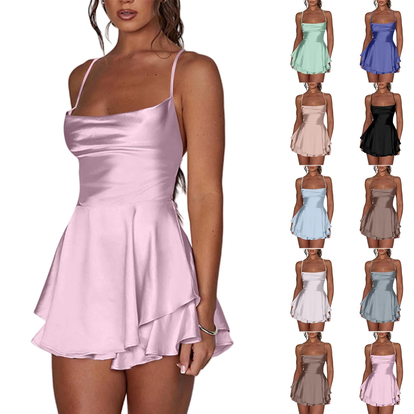 Silk Satin Mini Dress