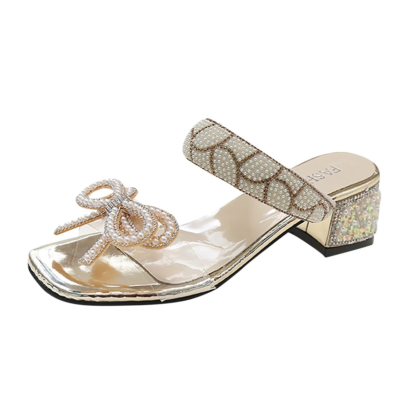 Diamond Bow Heeled Sandals