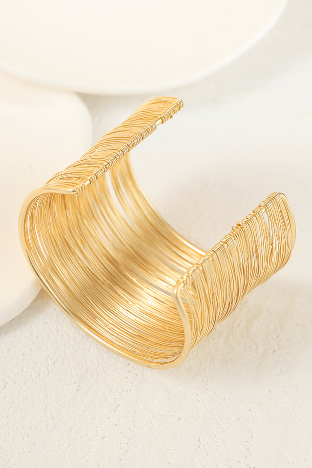 Gold Luxury Heavy Metal High Quality Open Wire Bracelet