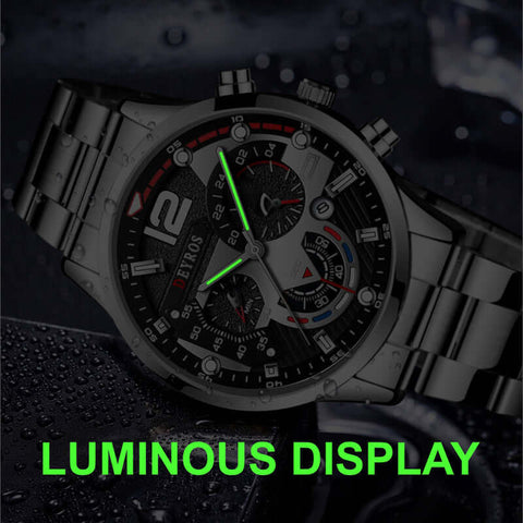 Fashion Mens Sports Watches Luxury Stainless Steel Quartz Wrist Watch Calendar Luminous Clock Men Business Casual ???? ???????