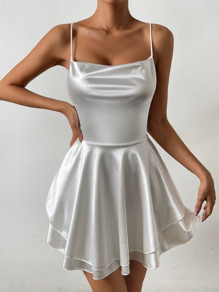 Satin Sling Mini Dress