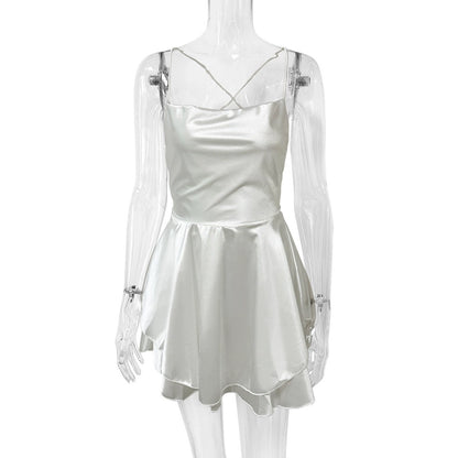 Satin Sling Mini Dress
