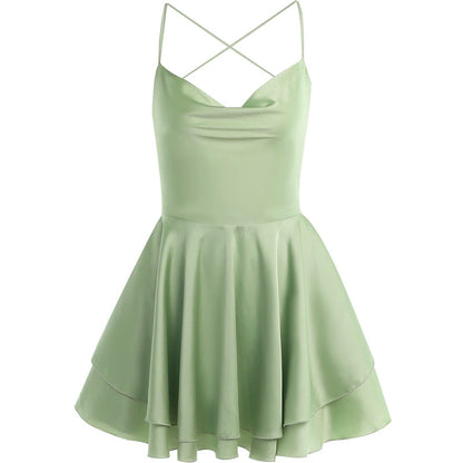 Graceful Satin Strap Dress