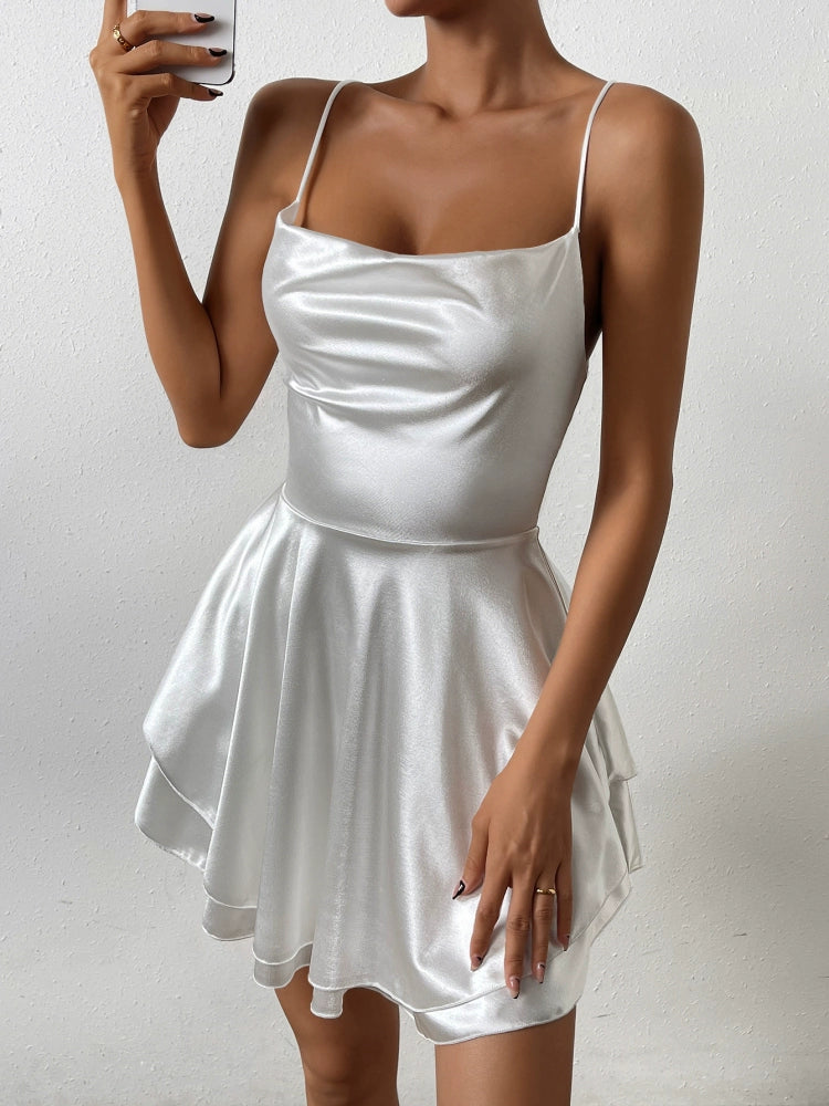 Satin Sling Mini Dress