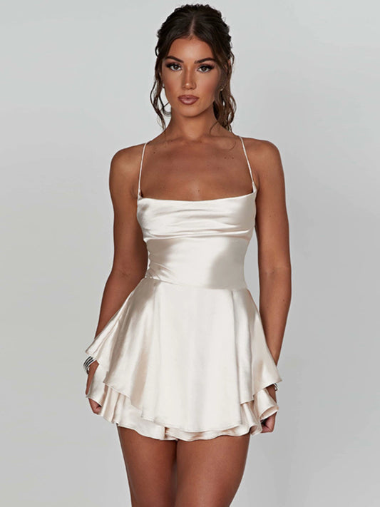 Graceful Satin Strap Dress