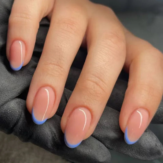 Pink Blue French Nails