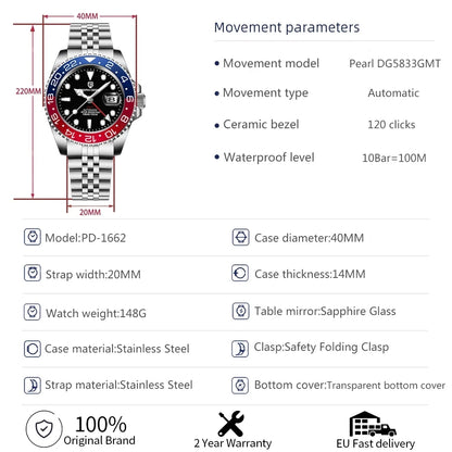 Luxury GMT Automatic Watch