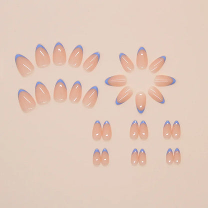 Pink Blue French Nails