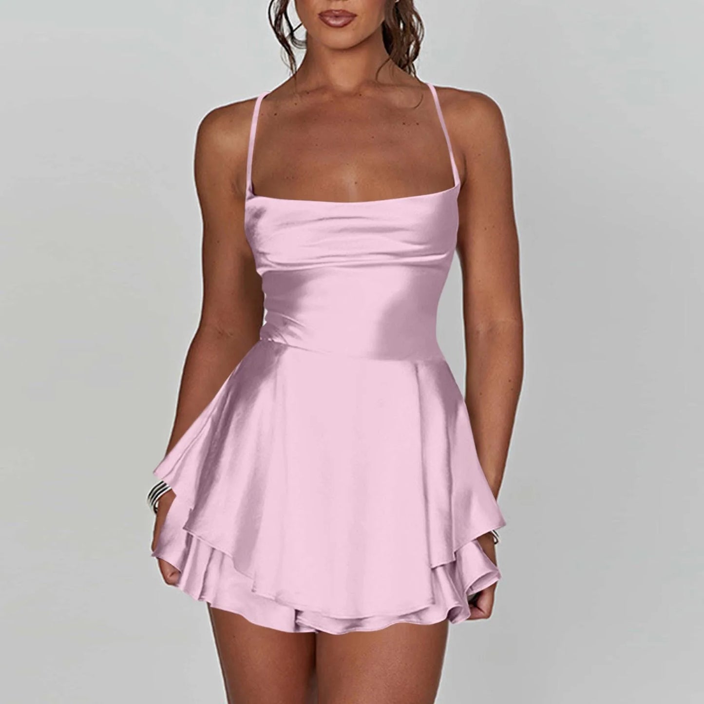 Silk Satin Mini Dress