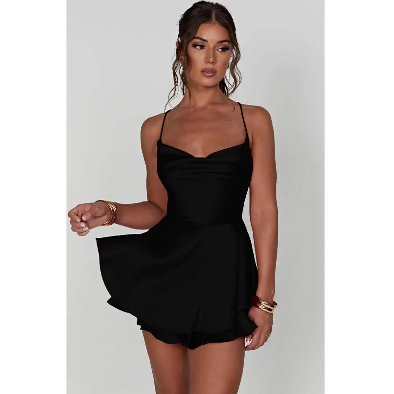 Satin Halter Mini Dress