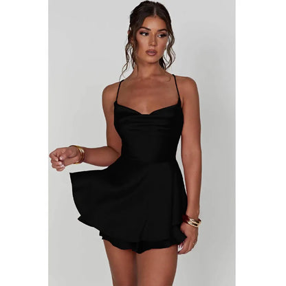 Satin Halter Mini Dress