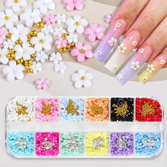 3D Flower Nail Charms