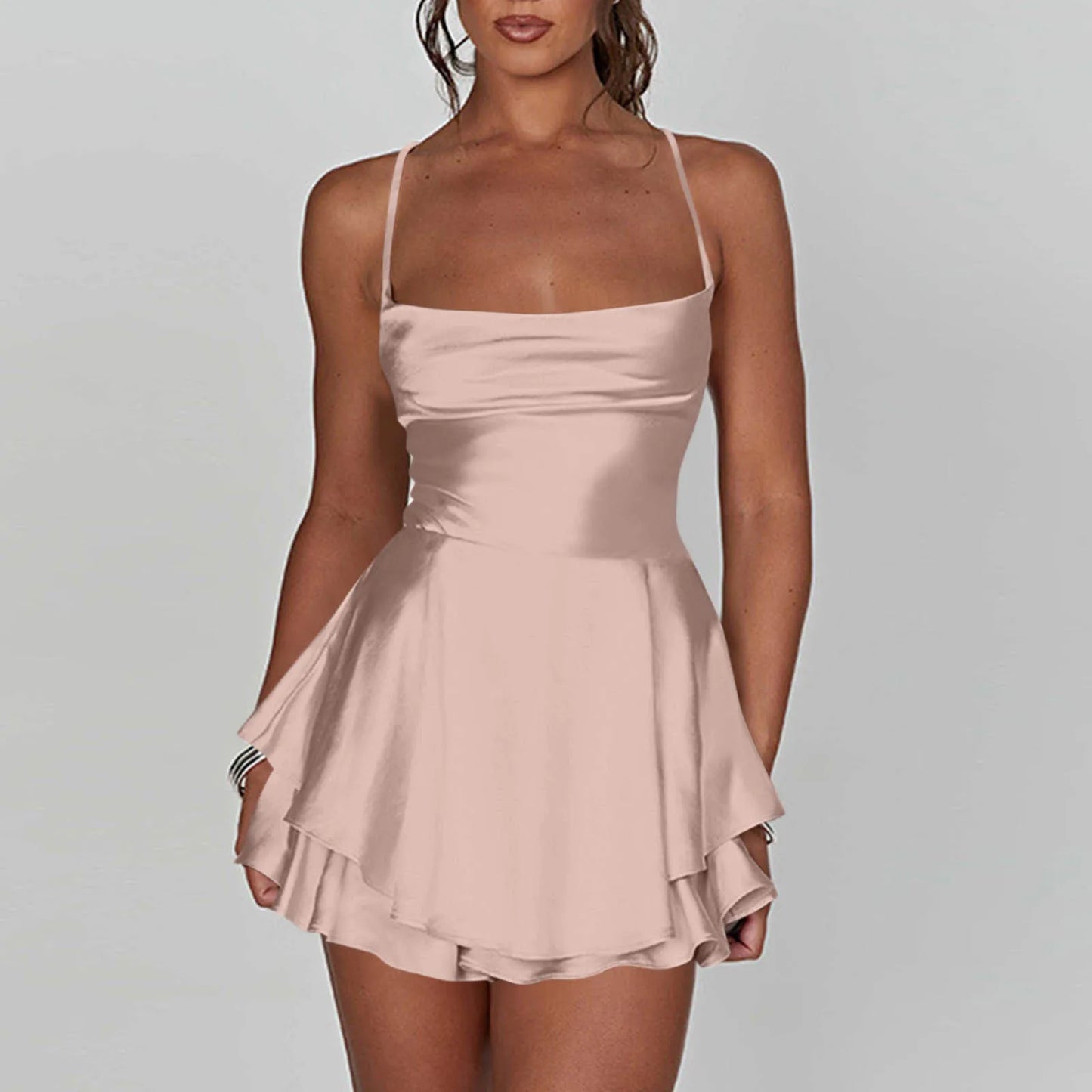 Silk Satin Mini Dress