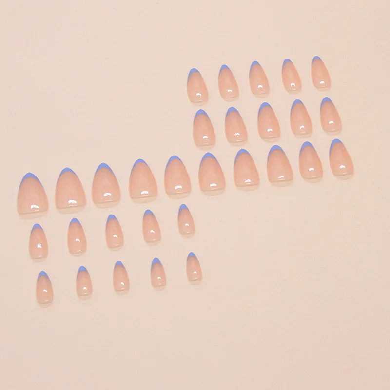 Pink Blue French Nails
