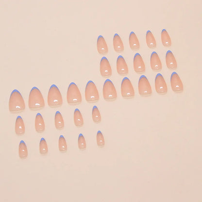 Pink Blue French Nails