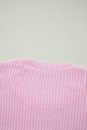 Pink Merry & Bright Pop Up Letter Waffle Knit Sweater