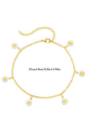 Gold Daisy & Pearl Chain Anklet