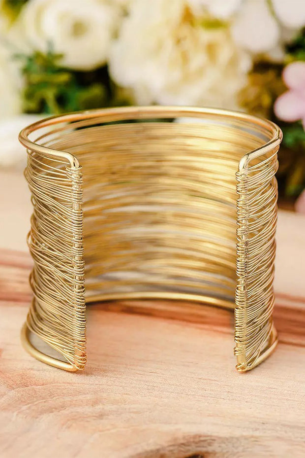 Gold Luxury Heavy Metal High Quality Open Wire Bracelet