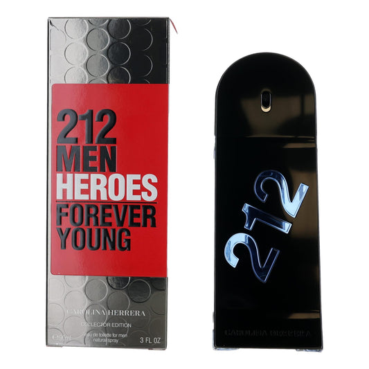 212 Heroes Forever Young by Carolina Herrera, 3 oz Eau De Toilette Spray for Men