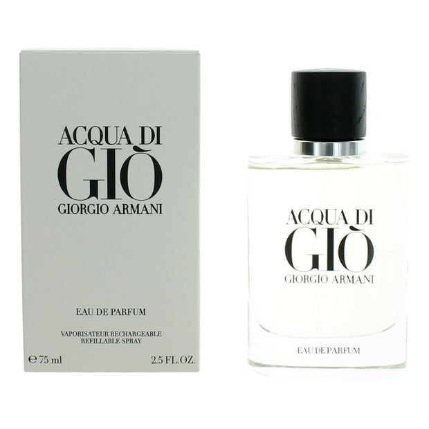 Acqua Di Gio by Giorgio Armani, 2.5 oz Eau De Parfum Spray Refillable for Men