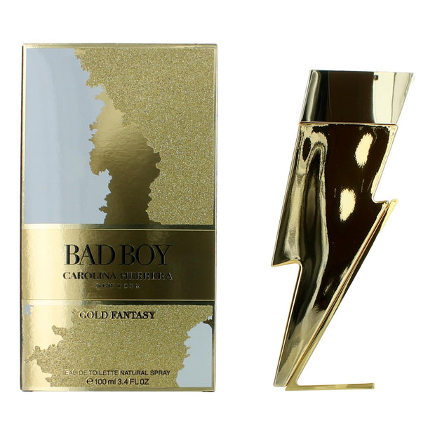 Bad Boy Gold Fantasy by Carolina Herrera, 3.4 oz Eau De Toilette Spray for Men