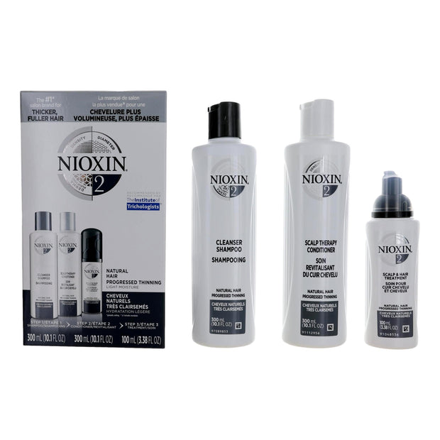 Nioxin 3D Care System Kit 2 - For Natural Hair, Progressed Thinning, Light Moisture