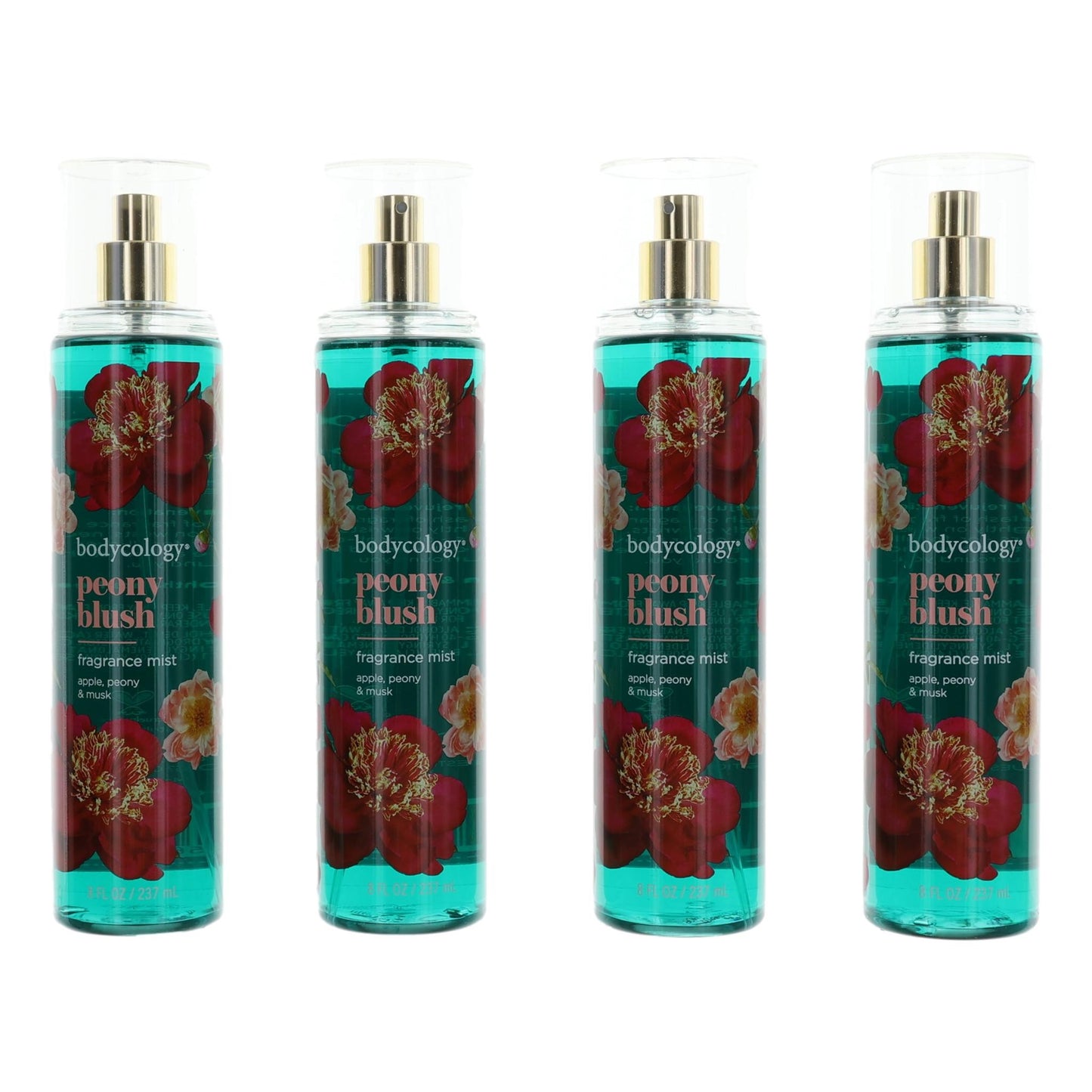 Peony Blush by Bodycology, 4 Pack 8 oz Fragrance Mist for Women