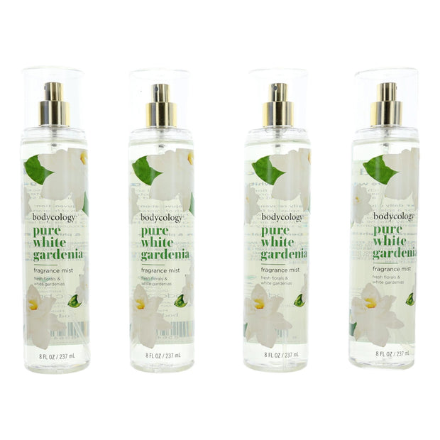 Pure White Gardenia by Bodycology, 4 Pack 8 oz Fragrance Mist for Women