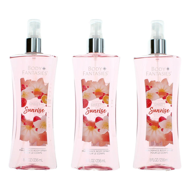 Sweet Sunrise Fantasy by Body Fantasies, 3 Pack 8 oz Fragrance Body Spray for Women